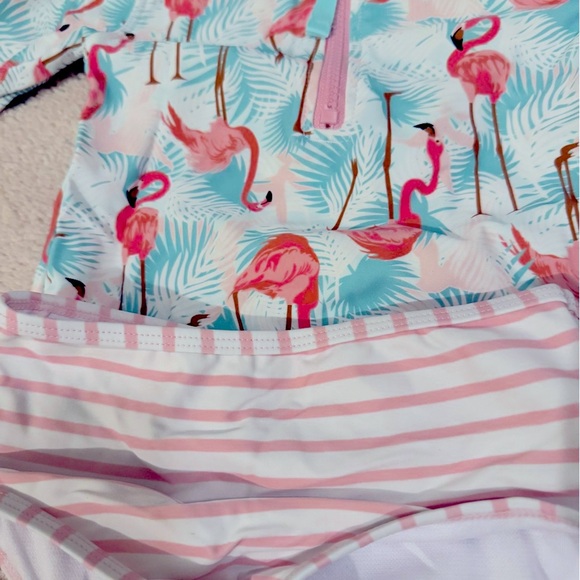 Ruffle Butts Flamingo Bathing Suit 3T - Picture 3 of 5